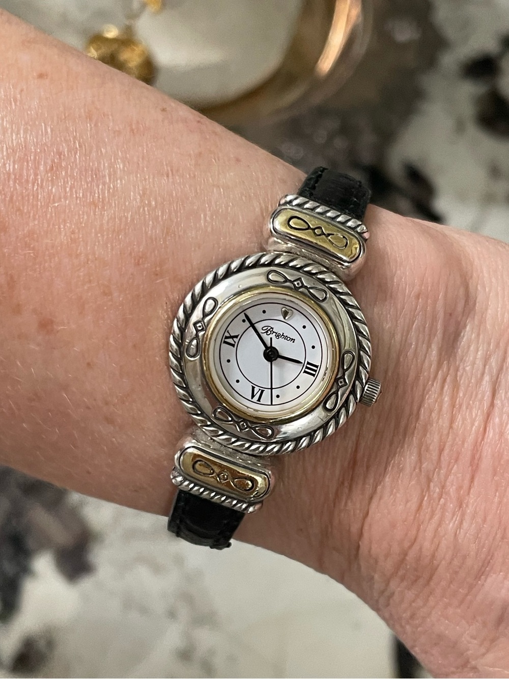 Brighton Cody Reversible Black/Brown Leather Watch Fits up to 8”